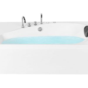 Wanna z hydromasażem narożna prawa 175×80 cm biała 858584 Wanna z hydromasażem narożna prawa 175×80 cm biała 858584