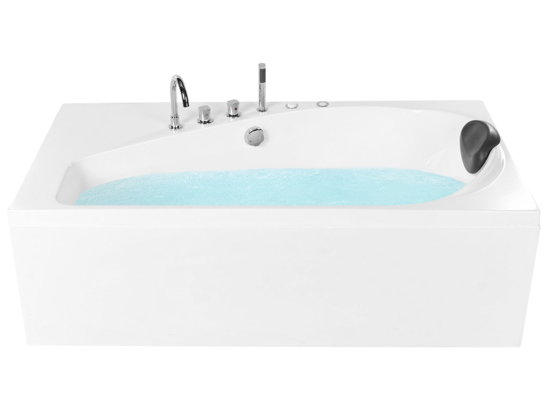 Wanna z hydromasażem narożna prawa 175x80 cm biała 858584