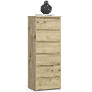 Wąska komoda do salonu, STILO, 40x35x109 cm, dąb artisan, mat | TYLETEGOTU 834239 Wąska komoda do salonu, STILO, 40x35x109 cm, dąb artisan, mat | TYLETEGOTU 834239