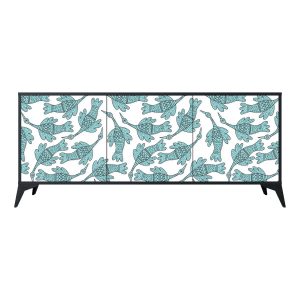WATERSPOUT SONGIBIRD Komoda 3 drzwi Czarna-Metalowa gwiazdka czarna 442431 WATERSPOUT SONGIBIRD Komoda 3 drzwi Czarna-Metalowa gwiazdka czarna 442431