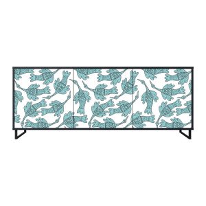 WATERSPOUT SONGIBIRD Komoda 3 drzwi Czarna-Metalowa ramka czarna 442170 WATERSPOUT SONGIBIRD Komoda 3 drzwi Czarna-Metalowa ramka czarna 442170