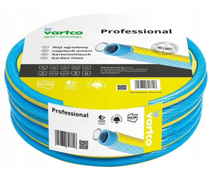 Wąż ogrodowy 4-warstwy bezskrętny 3/4 20MB Professional AGAPLAST 1004340020 737641