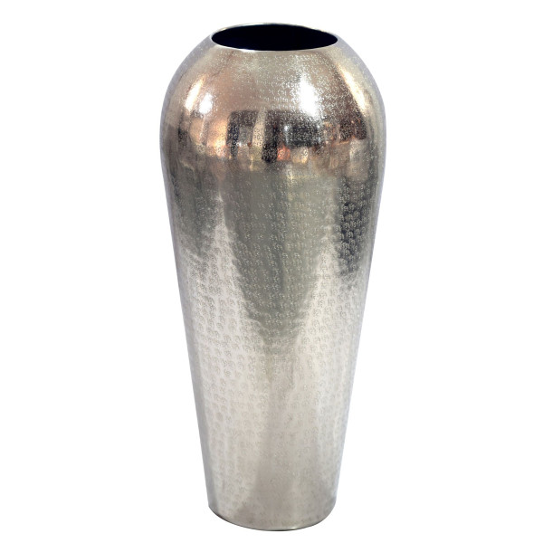Wazon 50cm Aluminium, Wazon na kwiaty, podłogowy, Okrągły, Metal Srebro 1080044