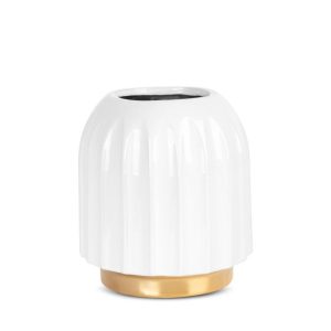 Wazon ceraiczny MONA 20X22 biały + złoty 962821 Wazon ceraiczny MONA 20X22 biały + złoty 962821
