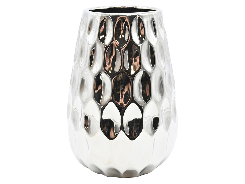 Wazon ceramiczny 21 cm srebrny 310693