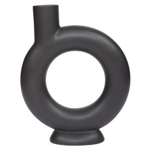 Wazon ceramiczny 24,5 cm czarny 41164 Wazon ceramiczny 24,5 cm czarny 41164
