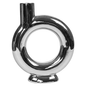 Wazon ceramiczny 24,5 cm srebrny 41254 Wazon ceramiczny 24,5 cm srebrny 41254