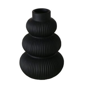 Wazon ceramiczny czarny MAURICE, 21 cm 262414 Wazon ceramiczny czarny MAURICE, 21 cm 262414