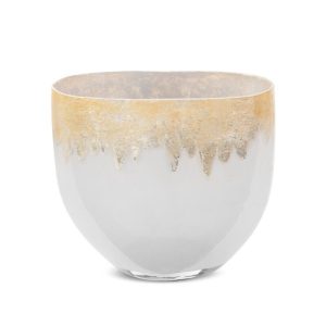 Wazon ceramiczny IRIS 21X11X19 srebrny + złoty 962820 Wazon ceramiczny IRIS 21X11X19 srebrny + złoty 962820
