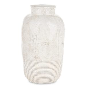 Wazon ceramiczny, postarzany 37x19x19 cm JULIANO-2 biały 985255 Wazon ceramiczny, postarzany 37x19x19 cm JULIANO-2 biały 985255