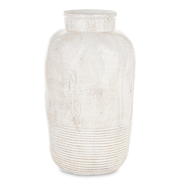 Wazon ceramiczny, postarzany 37x19x19 cm JULIANO-2 biały 985255