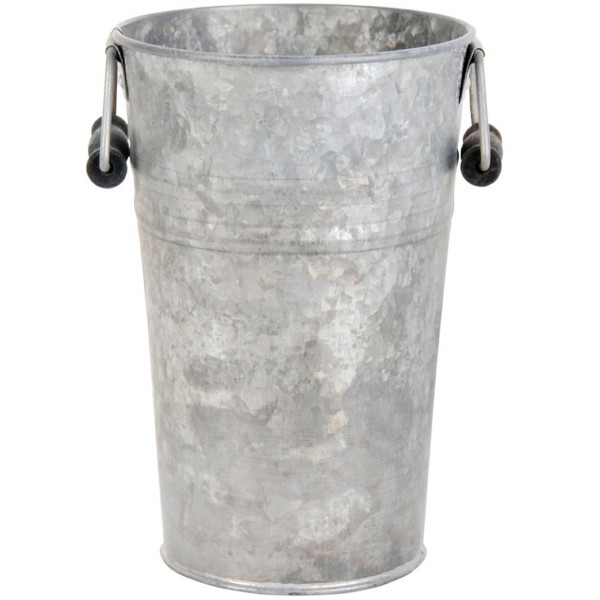 Wazon cynkowy szary 21 cm wiaderko z rączkami 948120