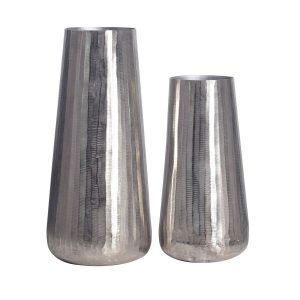 Wazon Dekoracyjny 2 Szt. Aluminium Srebrny Okrągły Wazon Nowoczesny 678425 Wazon Dekoracyjny 2 Szt. Aluminium Srebrny Okrągły Wazon Nowoczesny 678425