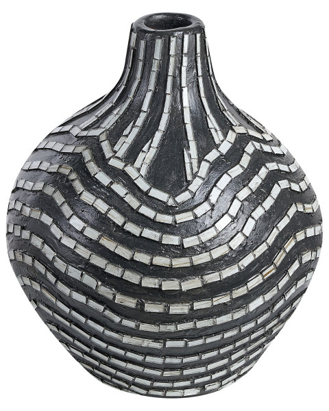 Wazon dekoracyjny 35 cm terakota czarno-biały 124631