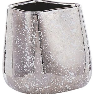 Wazon dekoracyjny ceramiczny 20 cm srebrny 124735 Wazon dekoracyjny ceramiczny 20 cm srebrny 124735