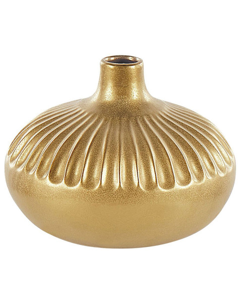 Wazon dekoracyjny ceramiczny 20 cm złoty 124618