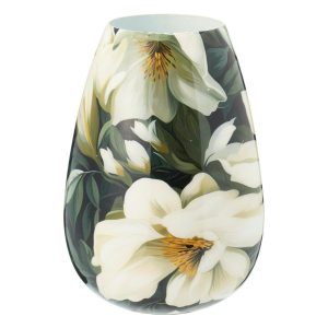 Wazon dekoracyjny z nadrukiem kwiatowym 20 cm 990817