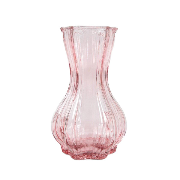 Wazon JUNNE szklany różowy 12x20,3 cm HOMLA 916945