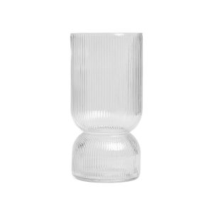 Wazon LIMPID szklany prążkowany transparentny 20 cm HOMLA 900099 Wazon LIMPID szklany prążkowany transparentny 20 cm HOMLA 900099