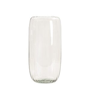 Wazon LUKI ryflowany transparentny ze szkła z recyklingu 13×45 cm HOMLA 916947 Wazon LUKI ryflowany transparentny ze szkła z recyklingu 13×45 cm HOMLA 916947