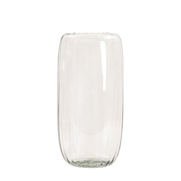 Wazon LUKI ryflowany transparentny ze szkła z recyklingu 13x45 cm HOMLA 916947