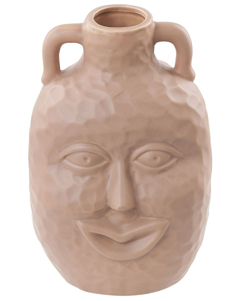 Wazon na kwiaty 26 cm dekoracyjny beżowy 124653