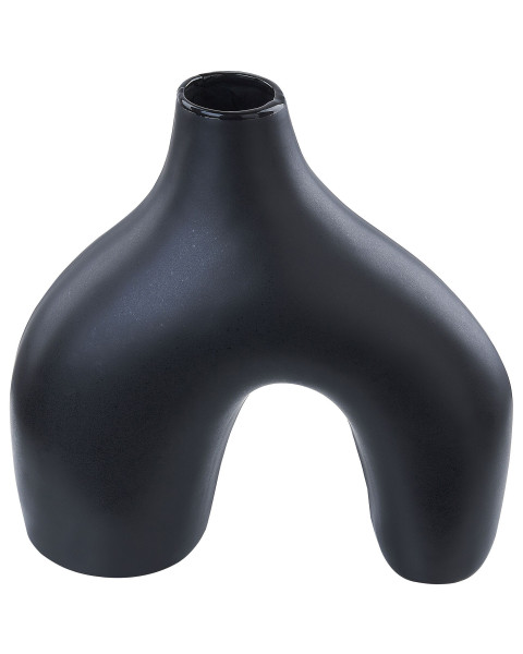 Wazon na kwiaty 30 cm dekoracyjny czarny 124571