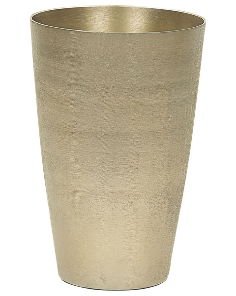 Wazon na kwiaty 31 cm metalowy złoty 124577
