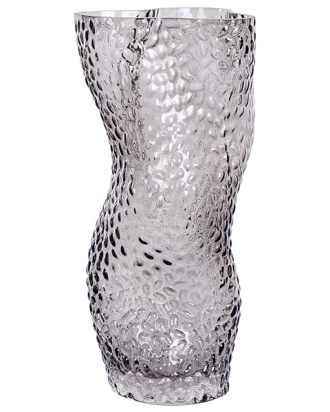 Wazon na kwiaty dekoracyjny szklany 31 cm szary 124736