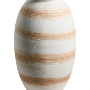Wazon na kwiaty okrągły glinka włóknista złamana biel 865308 Wazon na kwiaty okrągły glinka włóknista złamana biel 865308