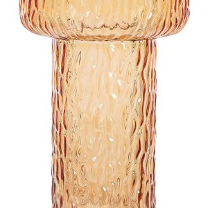 Wazon na kwiaty ozdobny szklany 20 cm pomarańczowy 124757 Wazon na kwiaty ozdobny szklany 20 cm pomarańczowy 124757