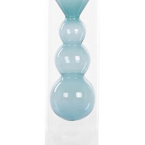 Wazon na kwiaty ozdobny szklany 26cm turkusowy 124661 Wazon na kwiaty ozdobny szklany 26cm turkusowy 124661