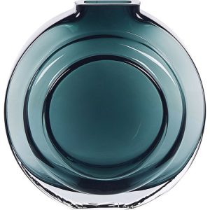 Wazon na kwiaty ozdobny szklany 27cm turkusowy 124698 Wazon na kwiaty ozdobny szklany 27cm turkusowy 124698