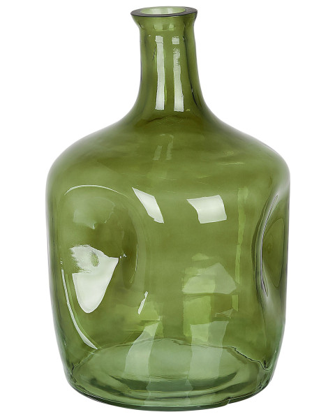 Wazon na kwiaty ozdobny szklany 30 cm zielony 124608
