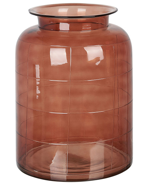 Wazon na kwiaty ozdobny szklany 35 cm brązowy 124602