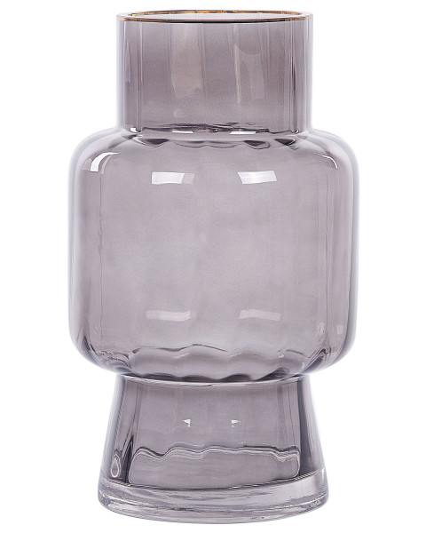 Wazon na kwiaty szklany szary 26 cm 124705