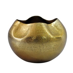 Wazon stołowy 30cm Aluminium Alu Wazon na kwiaty domu Okrągły Metal Złoto 1080047