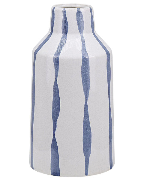 Wazon styl retro biały z niebieskim 124567