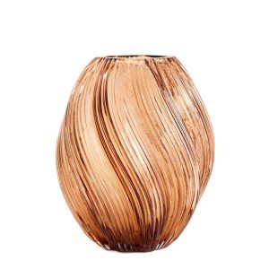 Wazon SWIRL szklany zakręcony beżowy 17×21 cm HOMLA 900098 Wazon SWIRL szklany zakręcony beżowy 17×21 cm HOMLA 900098