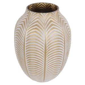 Wazon szklany 25 cm złoto-biały 328648 Wazon szklany 25 cm złoto-biały 328648