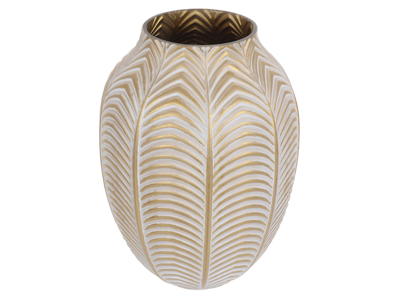 Wazon szklany 25 cm złoto-biały 328648