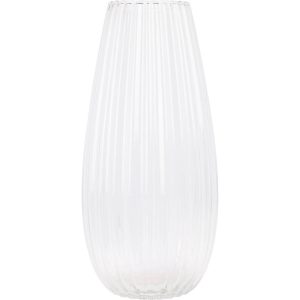 Wazon szklany CLEAR, przezroczyste, ryflowane szkło, Ø 17 x 37 cm 507757