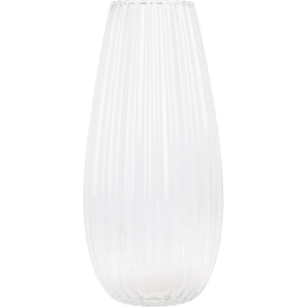 Wazon szklany CLEAR, przezroczyste, ryflowane szkło, Ø 17 x 37 cm 507757