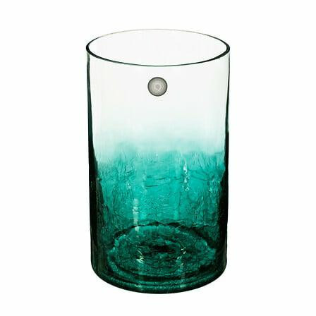 WAZON SZKLANY Crackle 20 cm morski gradient styl nowoczesny 487486