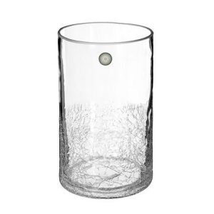 WAZON SZKLANY Crackle 20 cm transparentny nowoczesny 487487