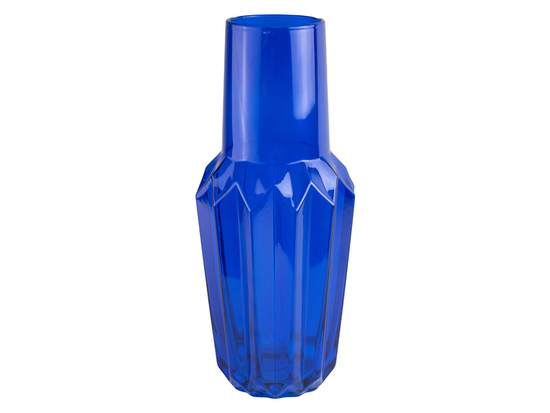 Wazon szklany Crystal 37 cm niebieski 49780