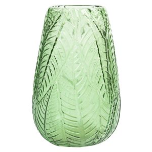 Wazon szklany Liść 26 cm zielony 42357 Wazon szklany Liść 26 cm zielony 42357