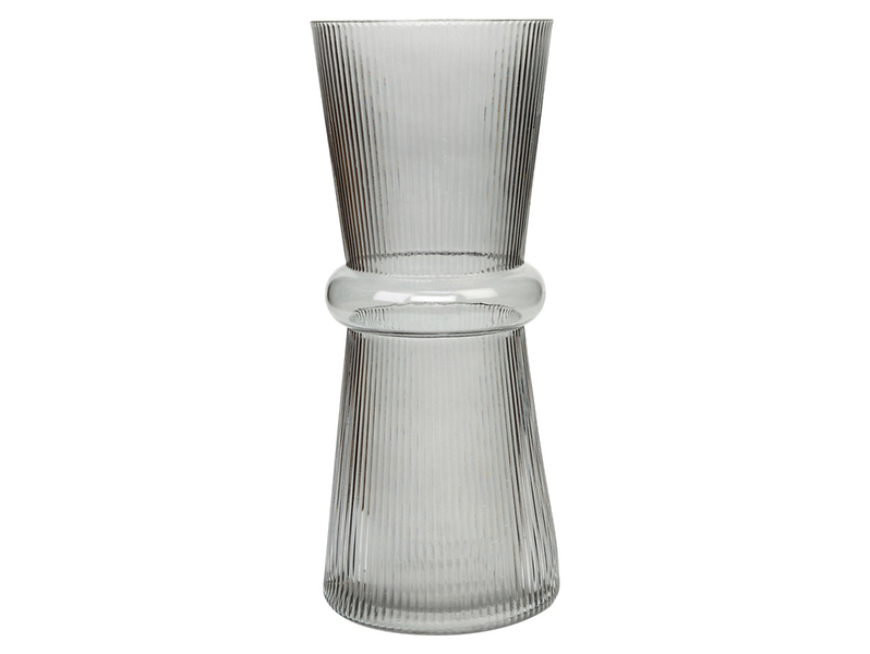 Wazon szklany Plisa 30 cm szary 41153