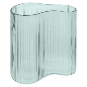 Wazon szklany ryflowany Fenny 20 cm szaroniebieski 1050110 Wazon szklany ryflowany Fenny 20 cm szaroniebieski 1050110