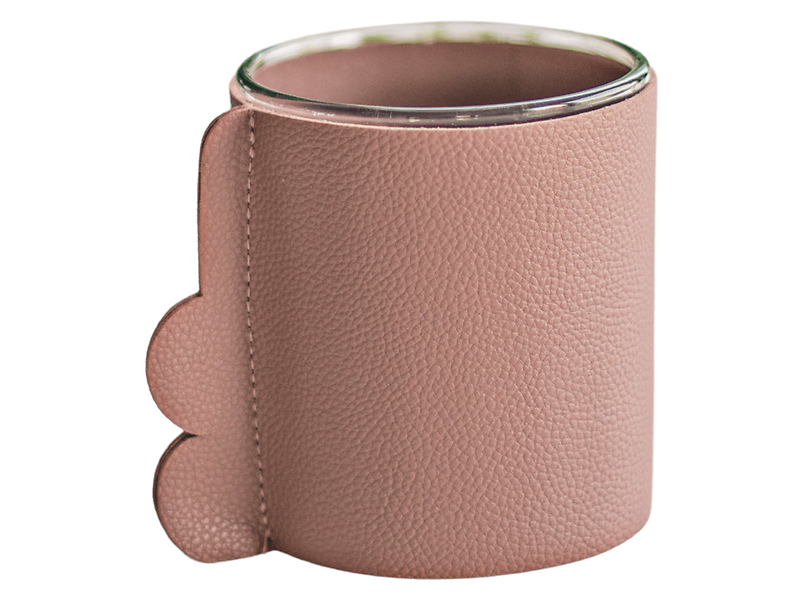 Wazon szklany w osłonce 10 cm różowy 49696